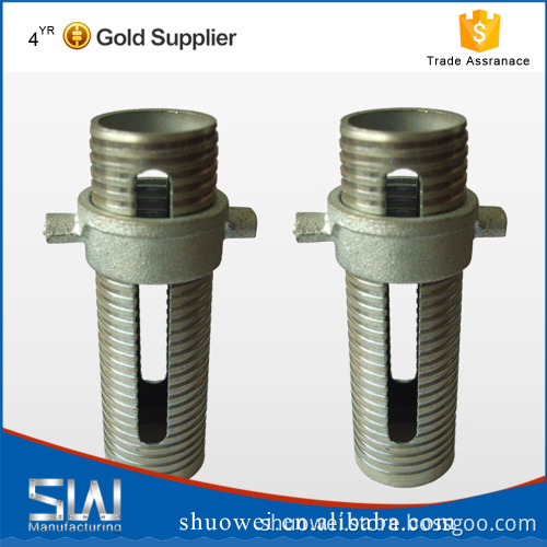 steel prop accessories, thread screw, scaffolding prop threaded pipe head